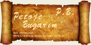 Petoje Bugarin vizit kartica